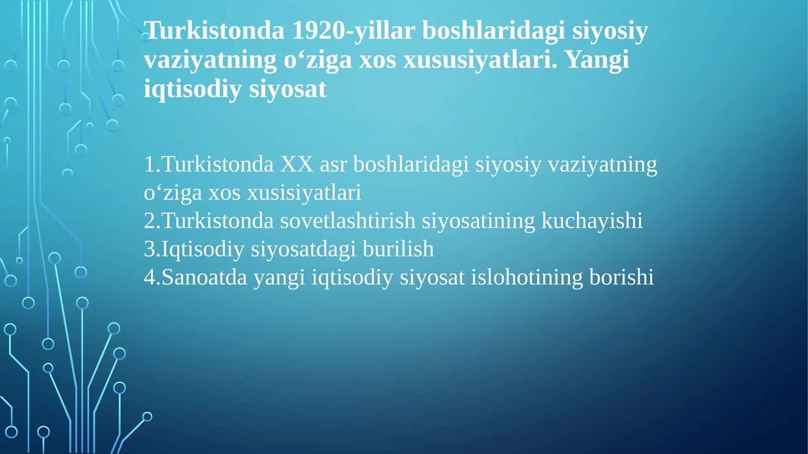 Turkistonda 1920-yillar boshlaridagi siyosiy vaziyatning o‘ziga xos xususiyatlari 1