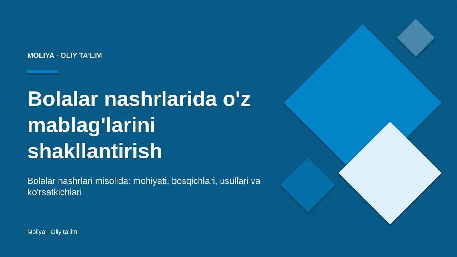 Bolalar nashrlarida o'z mablag'larini shakllantirish 1