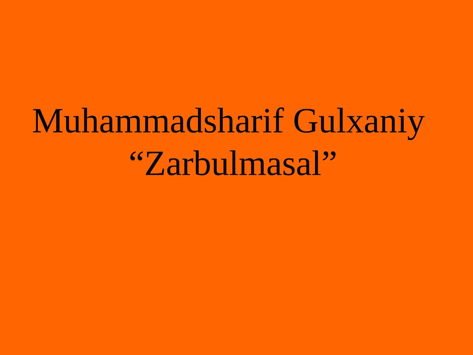 Zarbulmasal 1