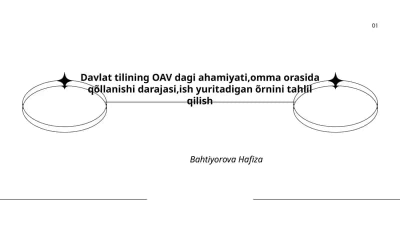 Davlat tilining OAV dagi ahamiyati,omma orasida qõllanishi darajasi,ish yuritadigan õrnini tahlil qilish 1