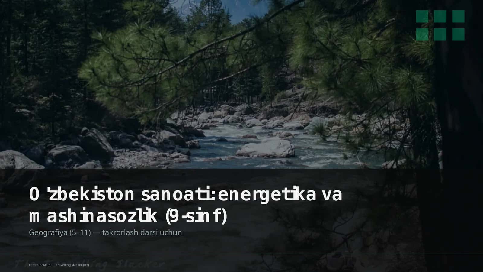 O'zbekiston sanoati: energetika va mashinasozlik (9-sinf) 1