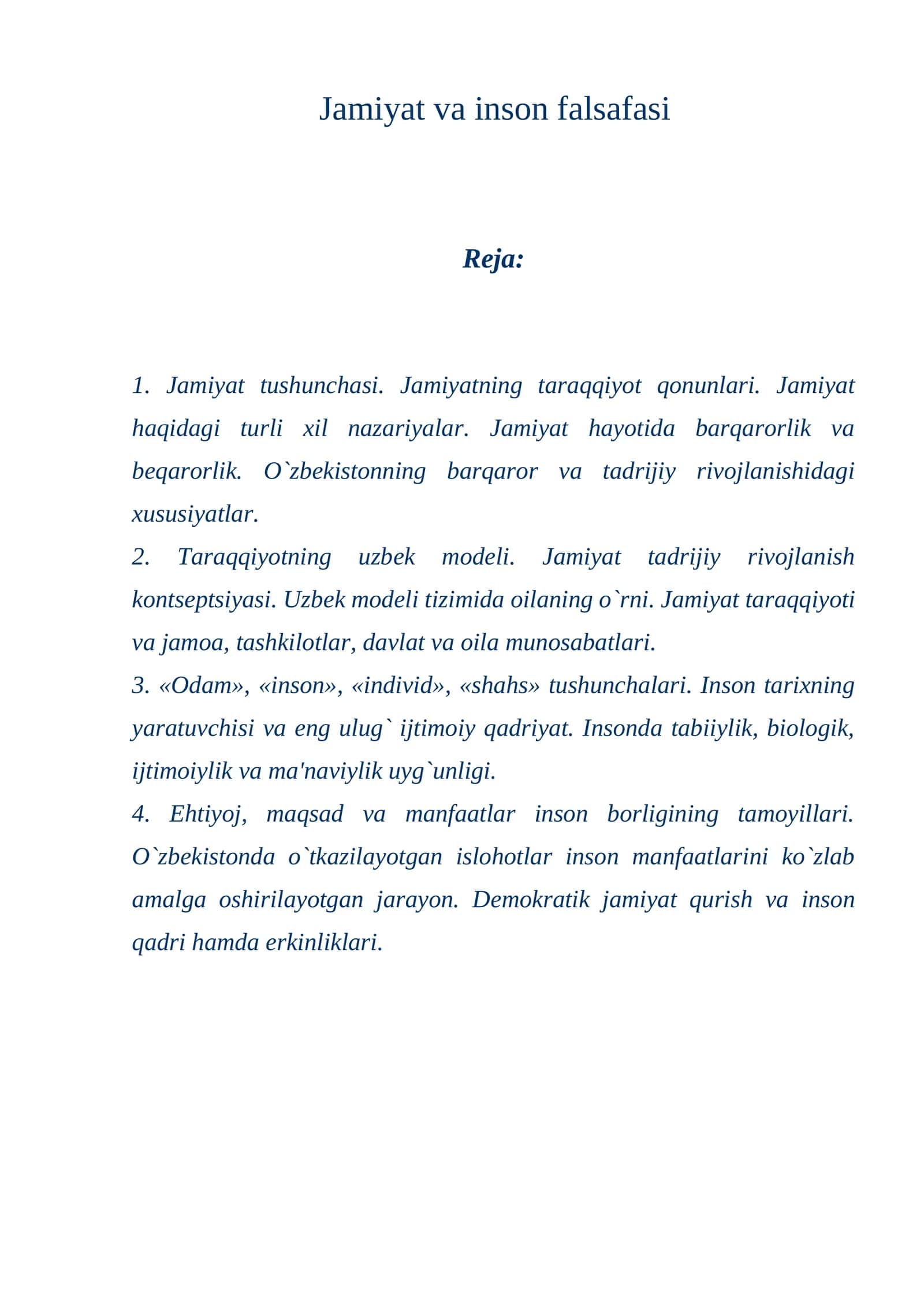 Jamiyat va inson falsafasi 1
