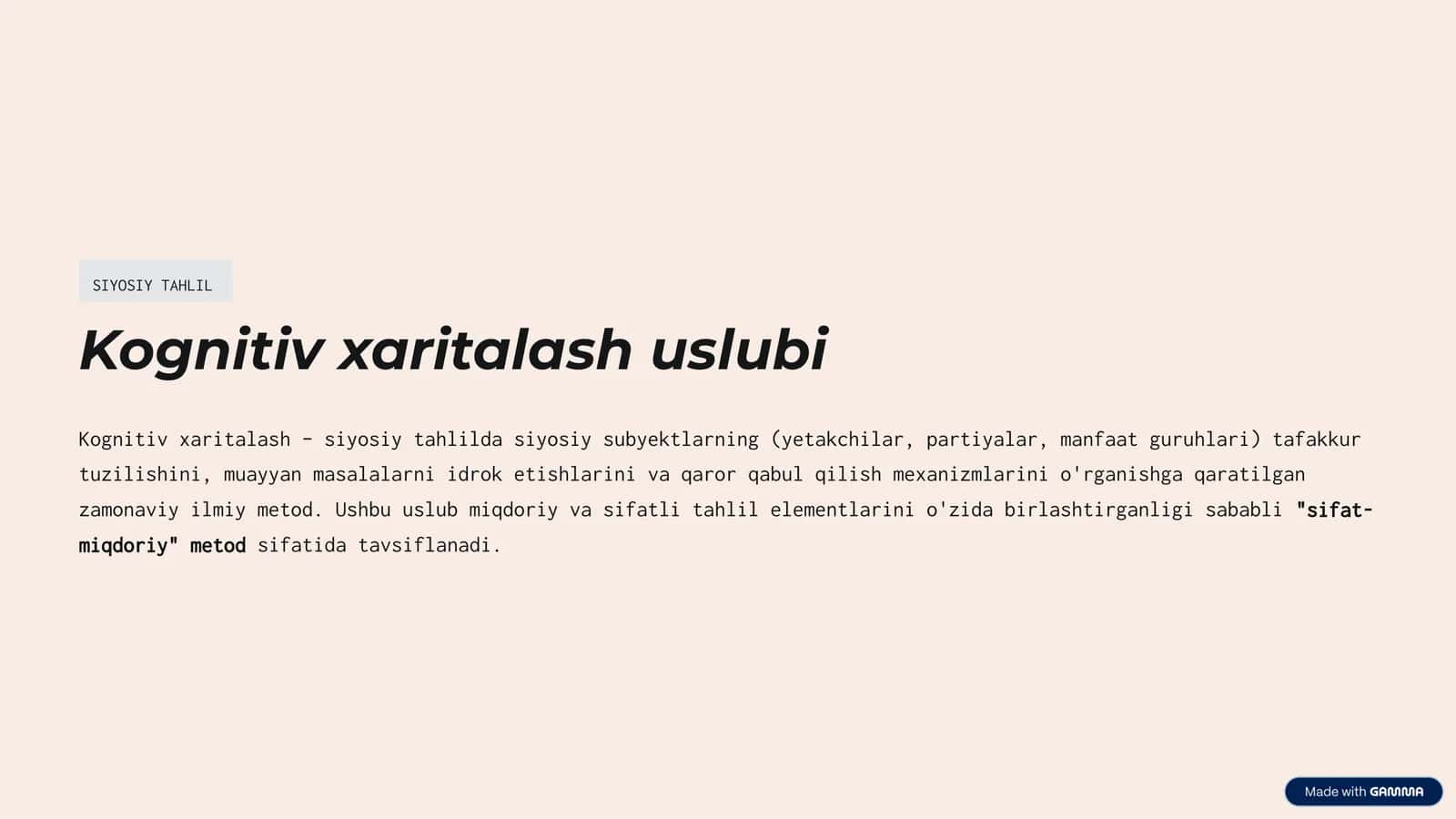 Kognitiv xaritalash uslubi 1