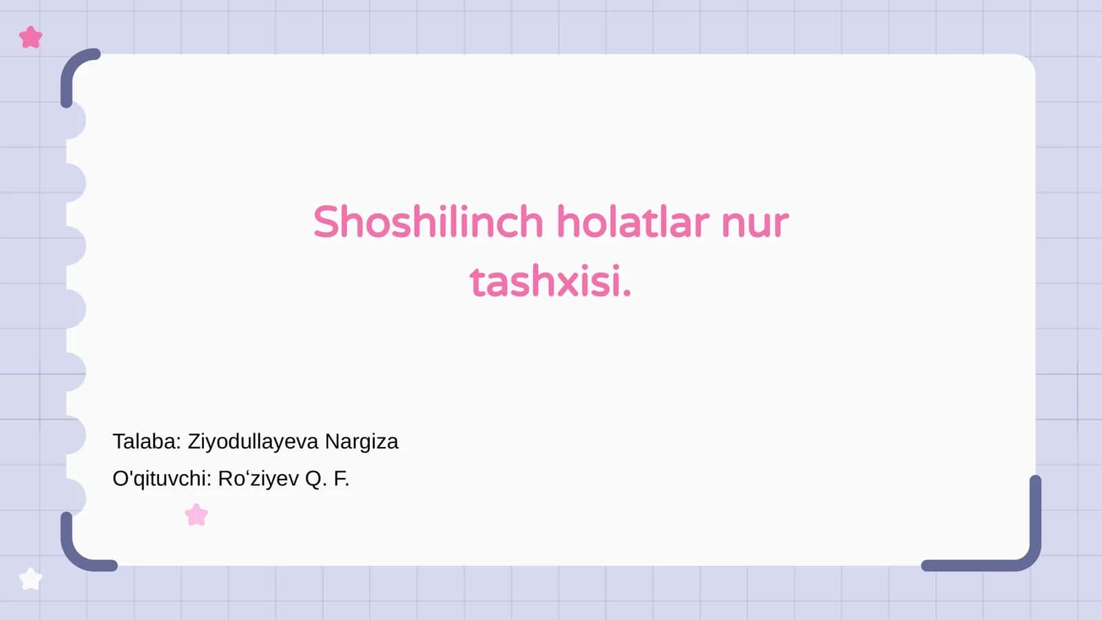 Shoshilinch holatlar nur tashxisi 1