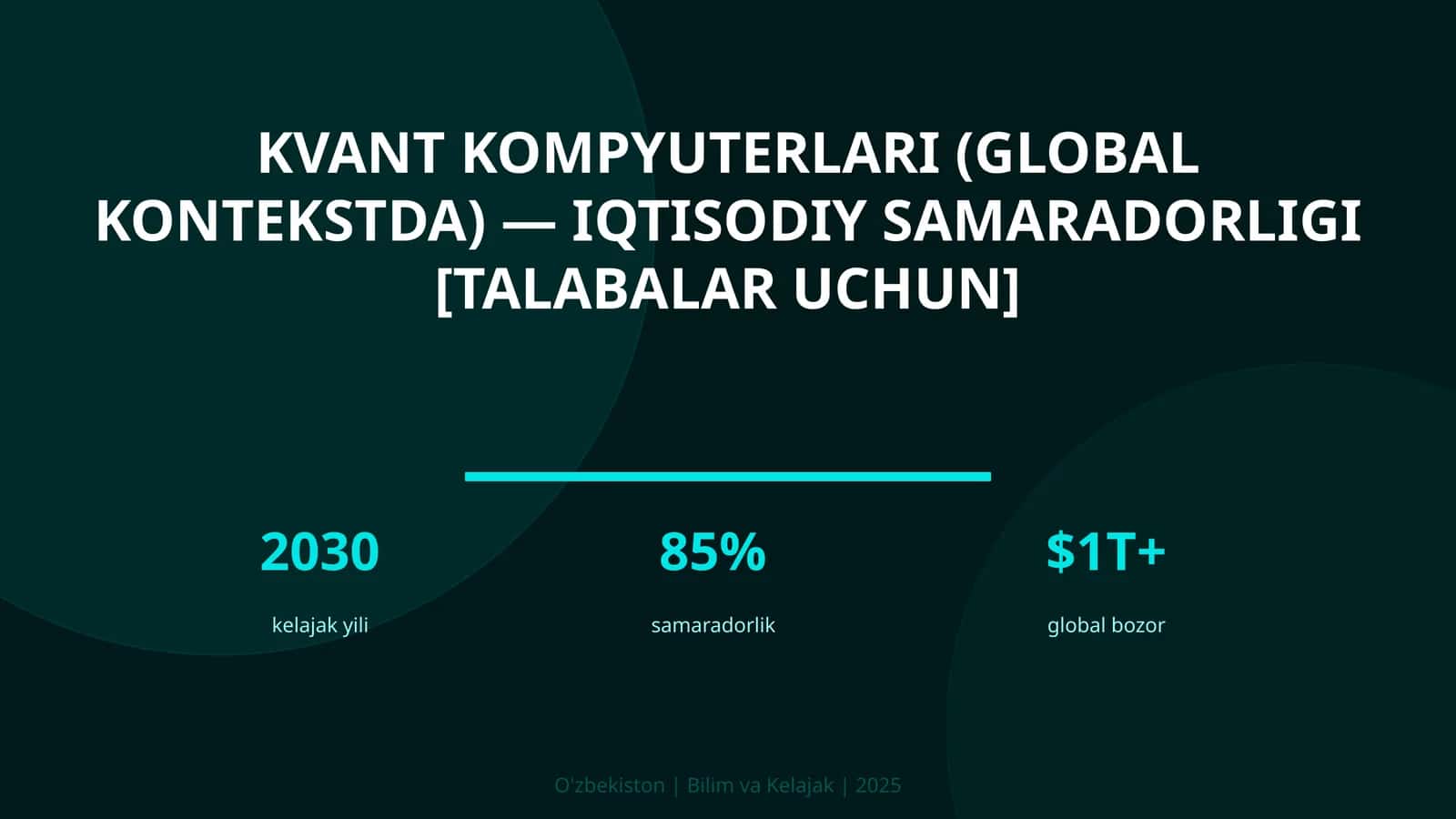 Kvant kompyuterlari (global kontekstda) — iqtisodiy samaradorligi [talabalar uchun] 1
