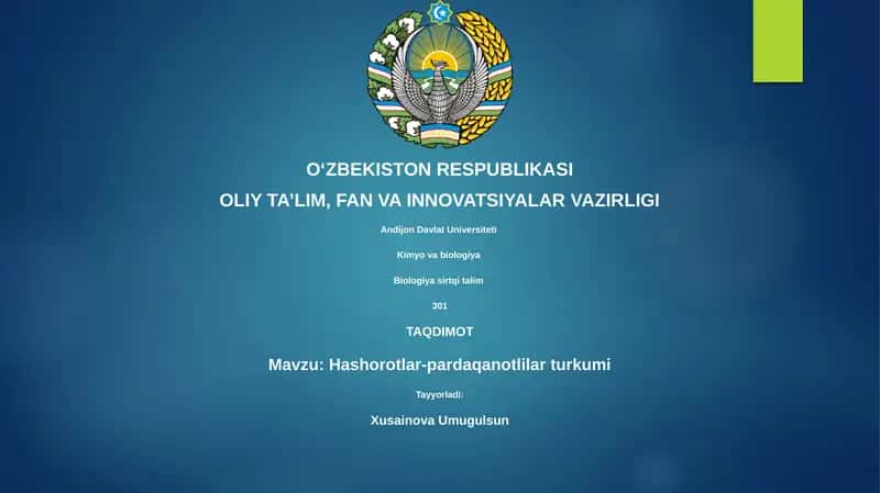 Hashorotlar-pardaqanotlilar turkumi 1
