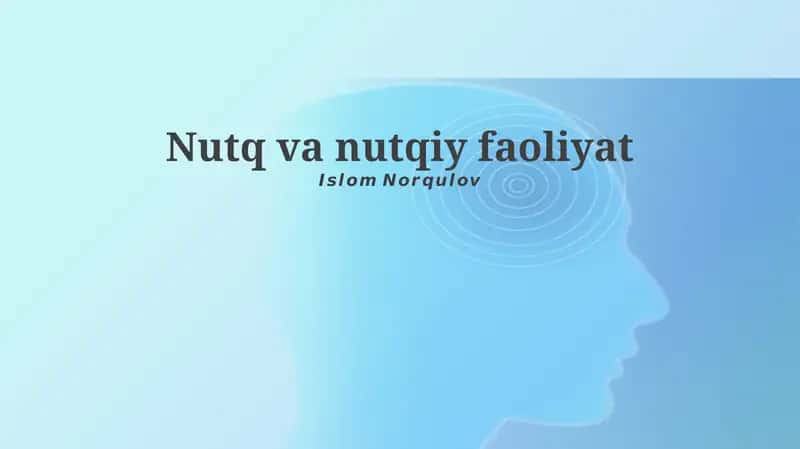 Nutq terapiyasi 1