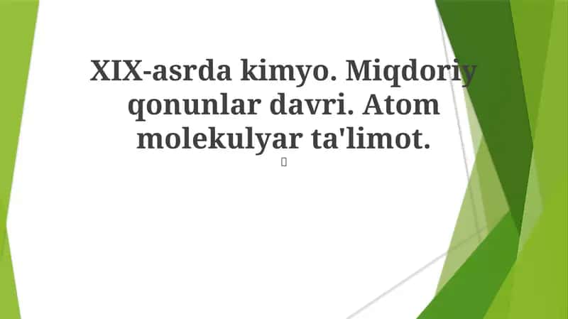 XIX-asrda kimyo 1