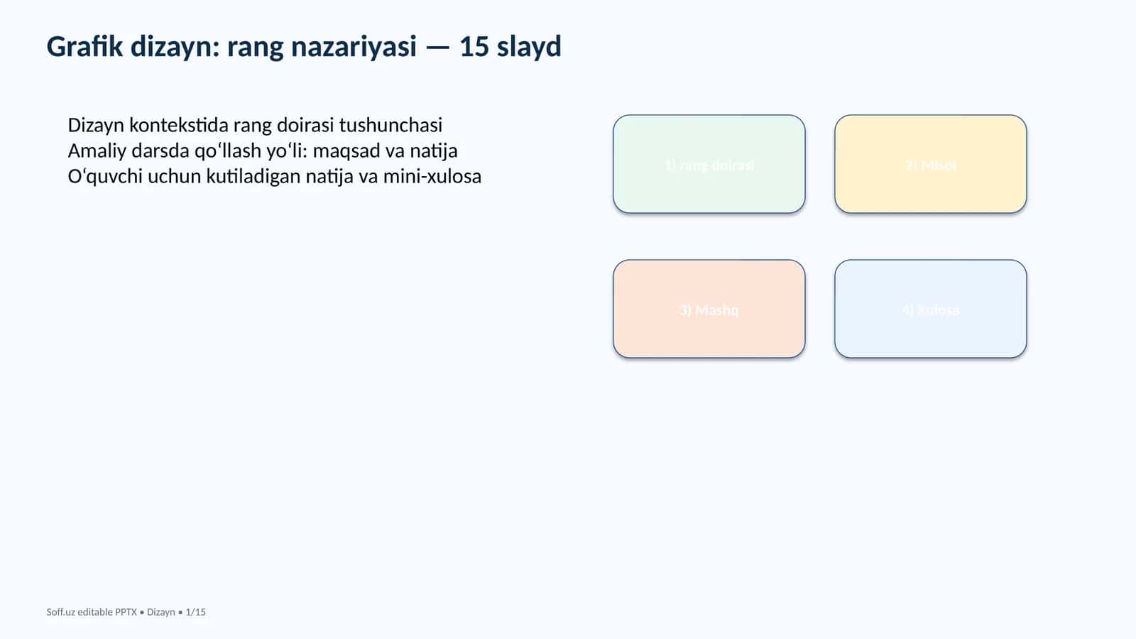 Grafik dizayn: rang nazariyasi — 15 slayd 1