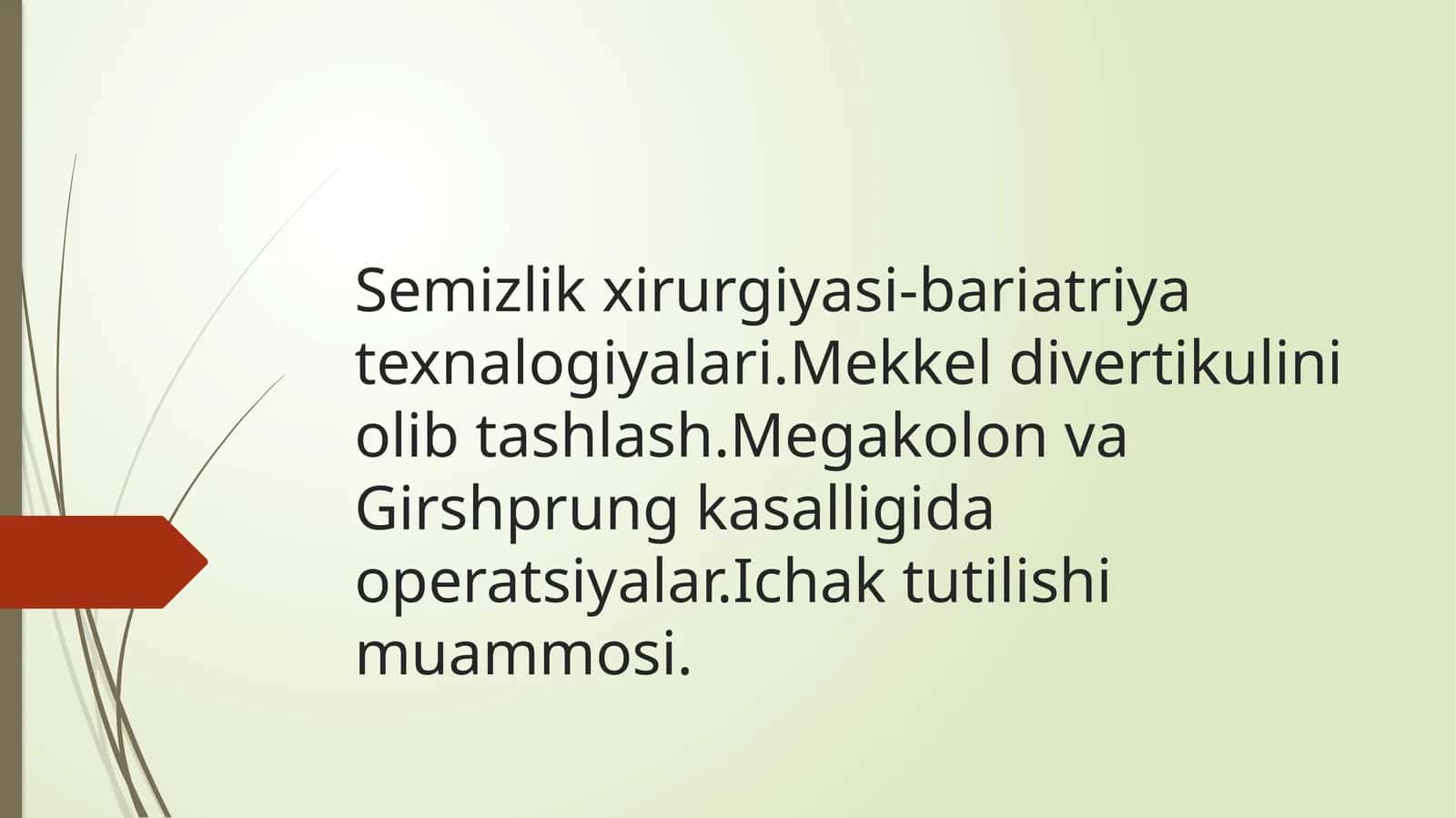 Semizlik xirurgiyasi va bariatriya texnalogiyalari 1