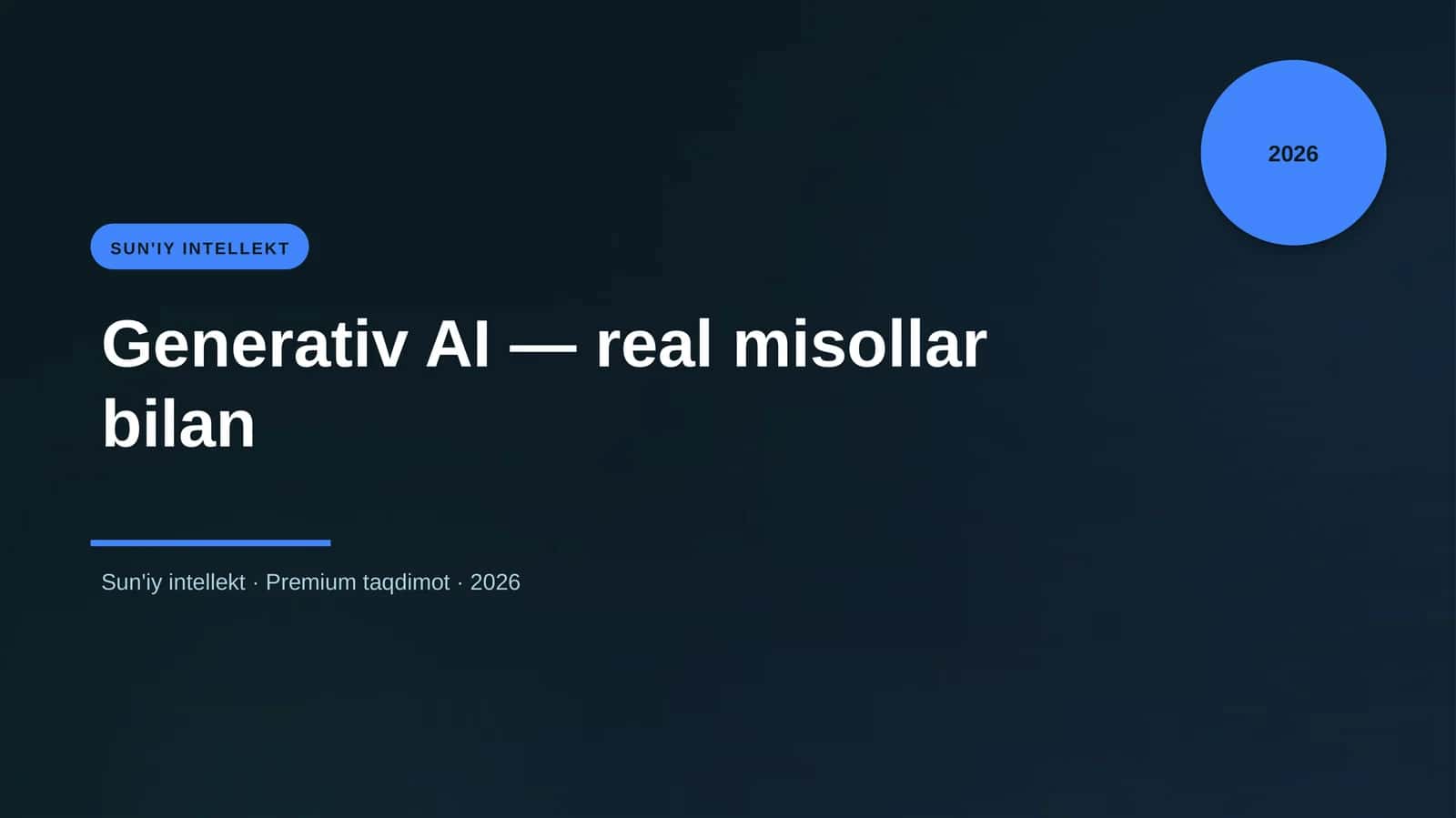 Generativ AI — real misollar bilan 1