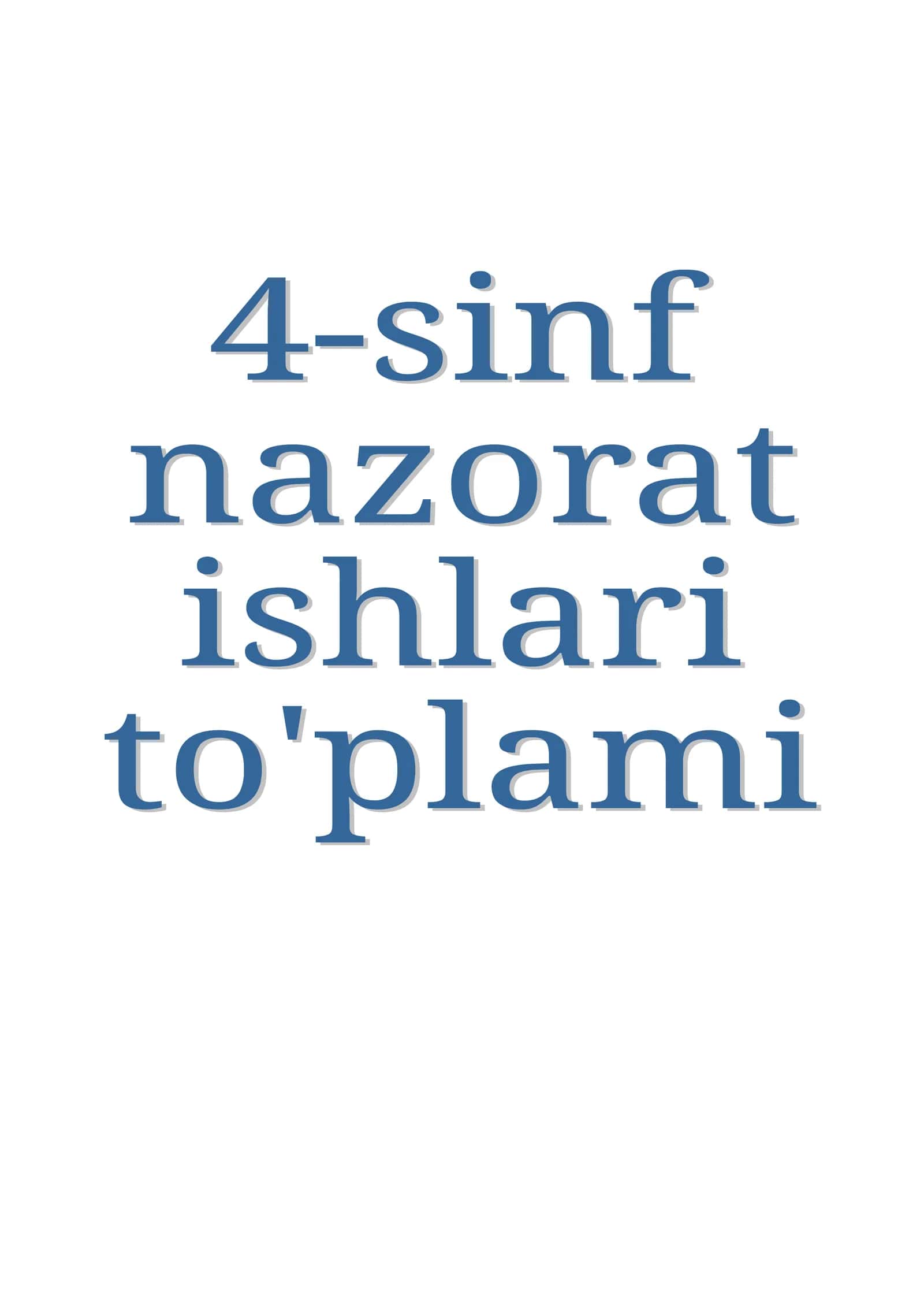 4-sinf Ona tili nazorat ishlari 1
