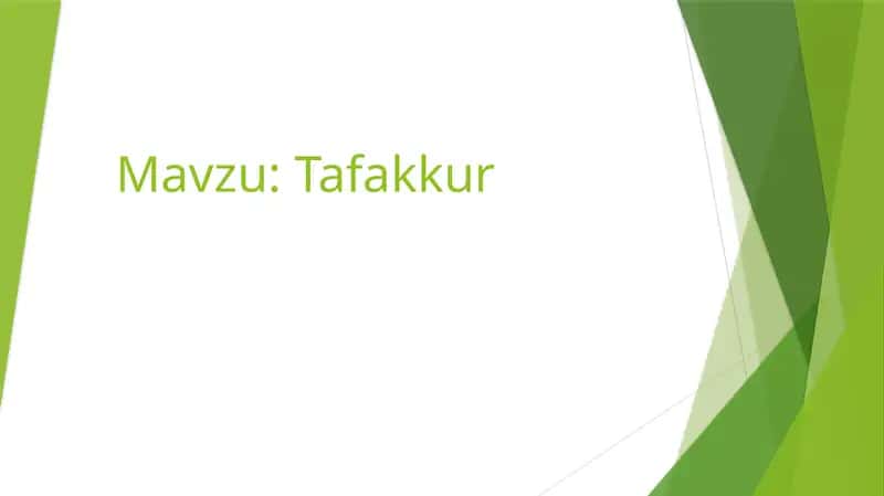 Tafakkur 1