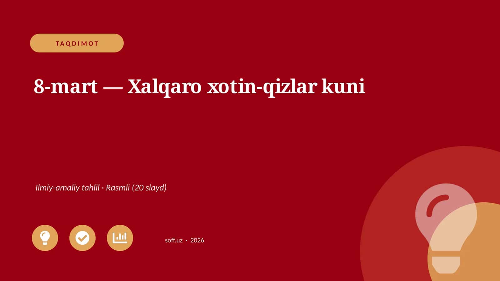 8-mart — Xalqaro xotin-qizlar kuni 1