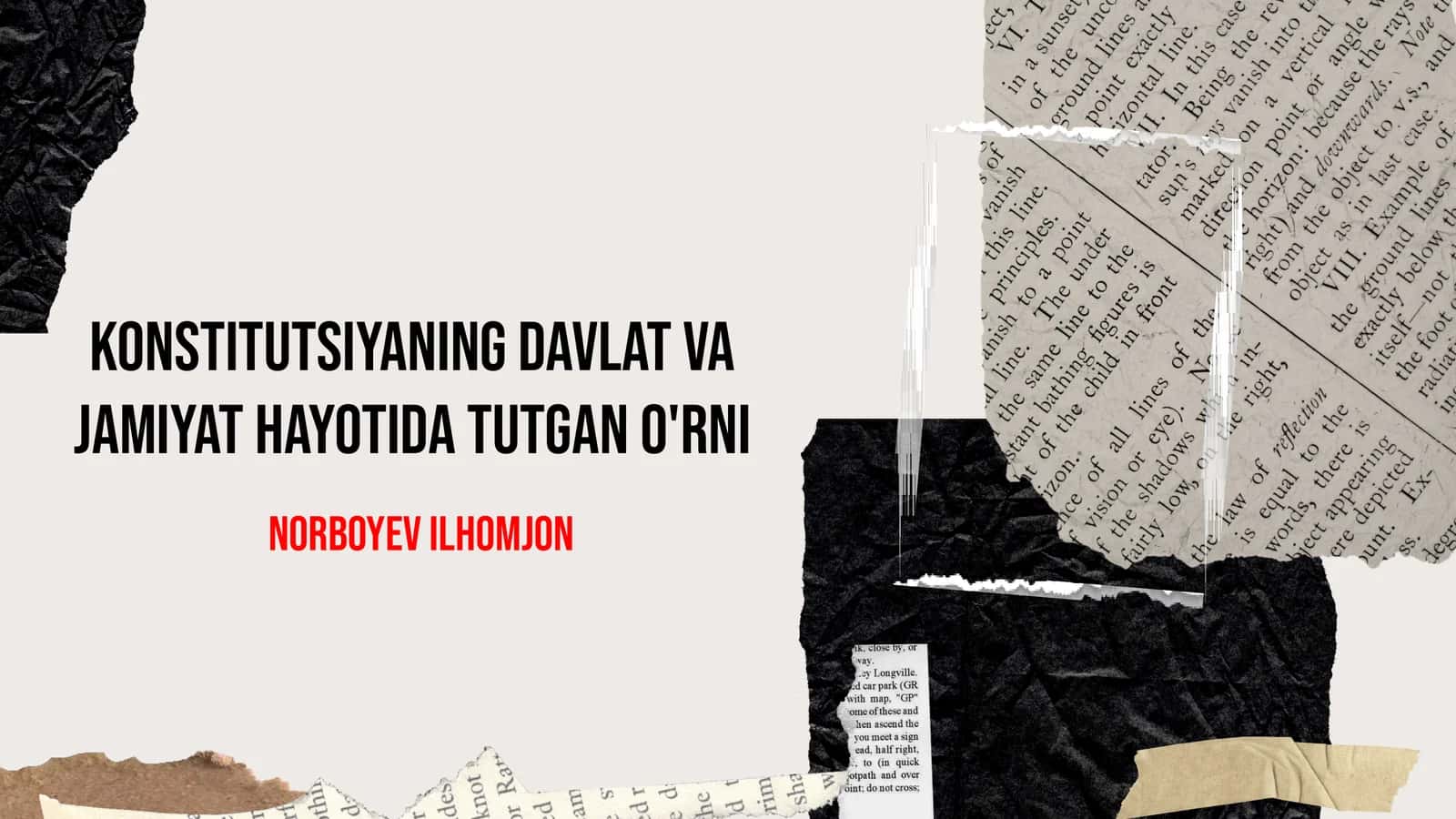 Konstitutsiyaning davlat va jamiyat hayotida tutgan o'rni 1