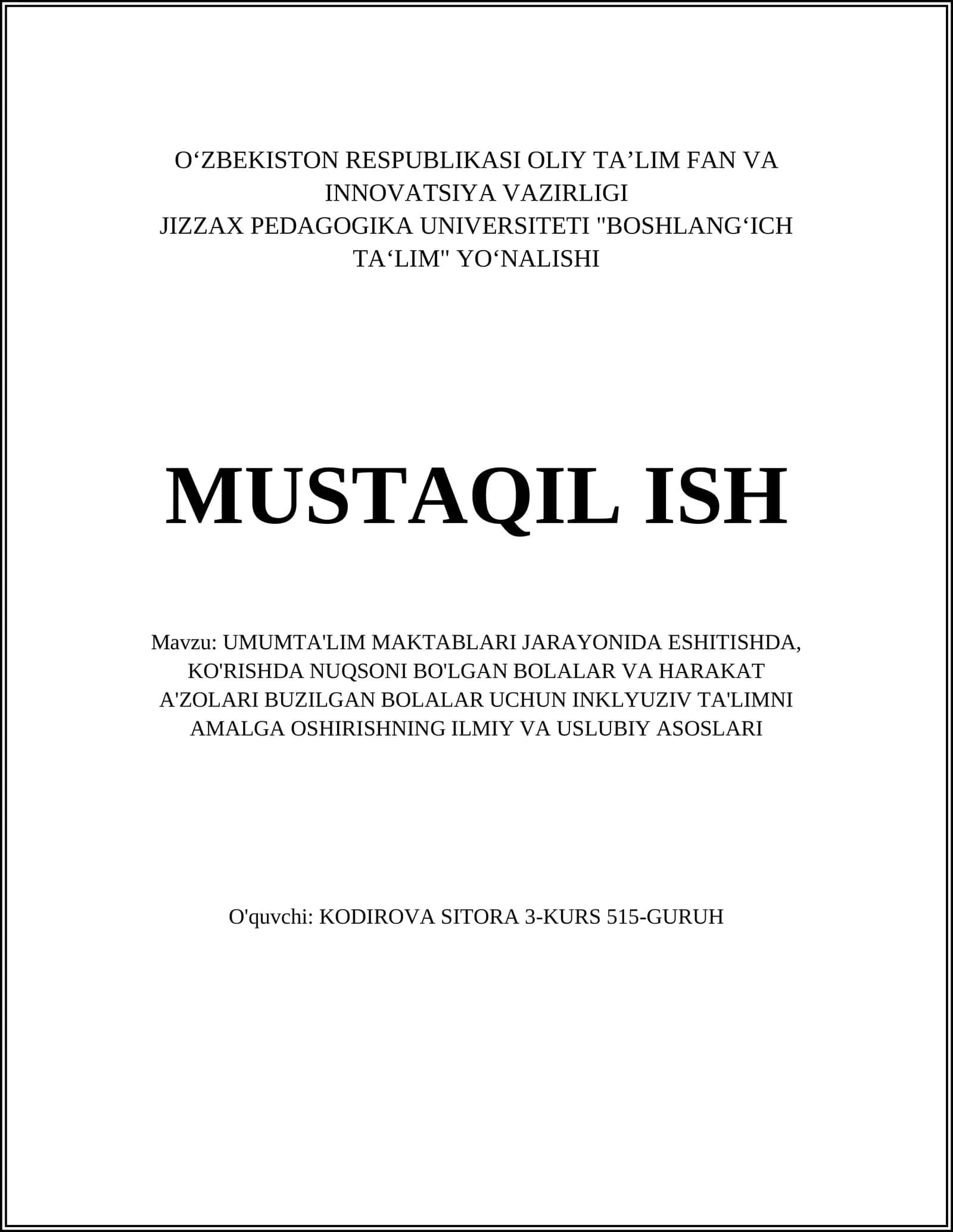 Eshitish qobiliyati buzilgan bolalar uchun ta'lim uslublari 1