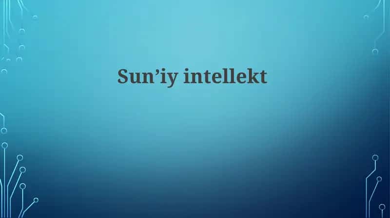 Sun'iy intellekt 1