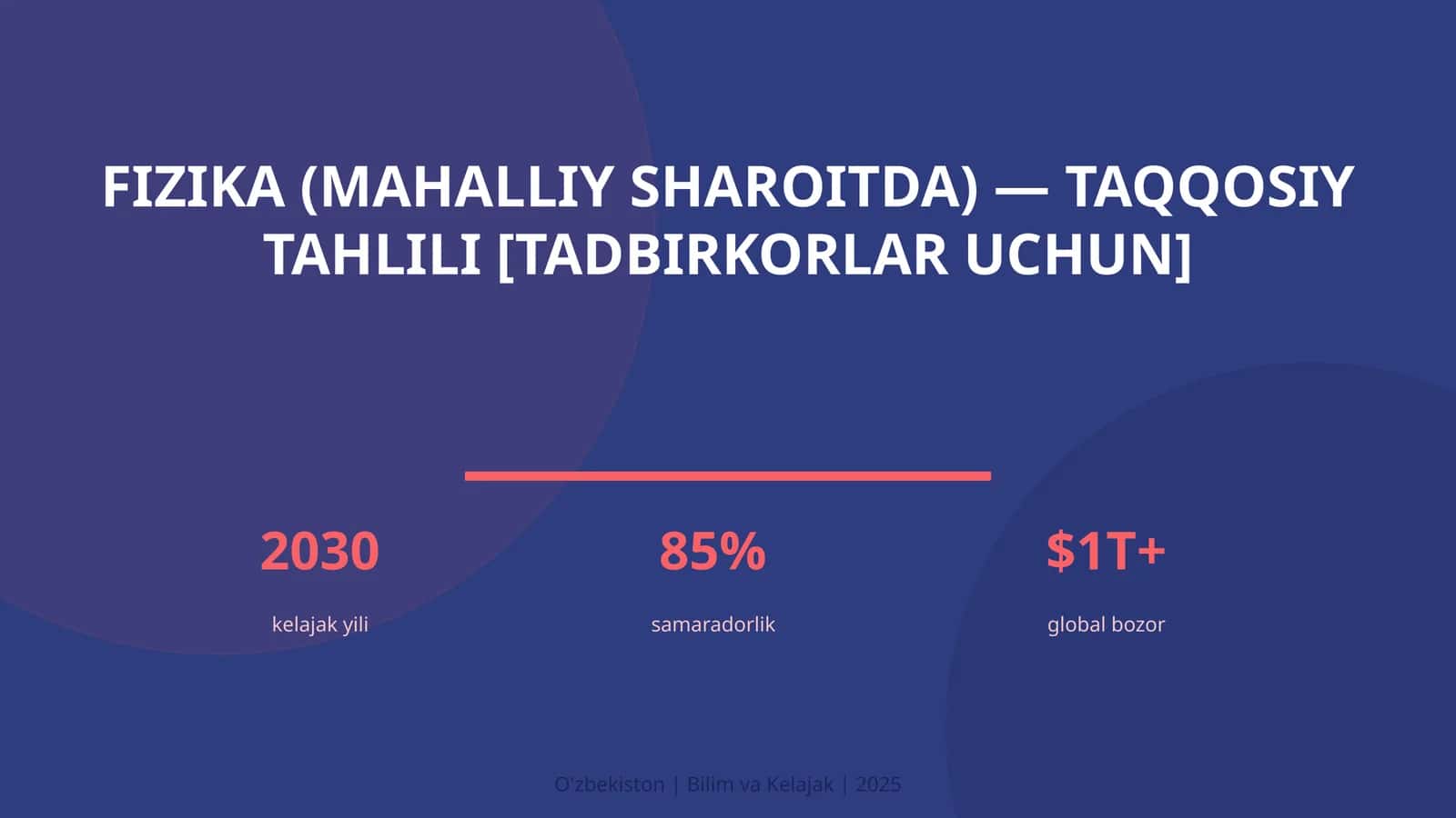 Fizika (mahalliy sharoitda) — taqqosiy tahlili [tadbirkorlar uchun] 1