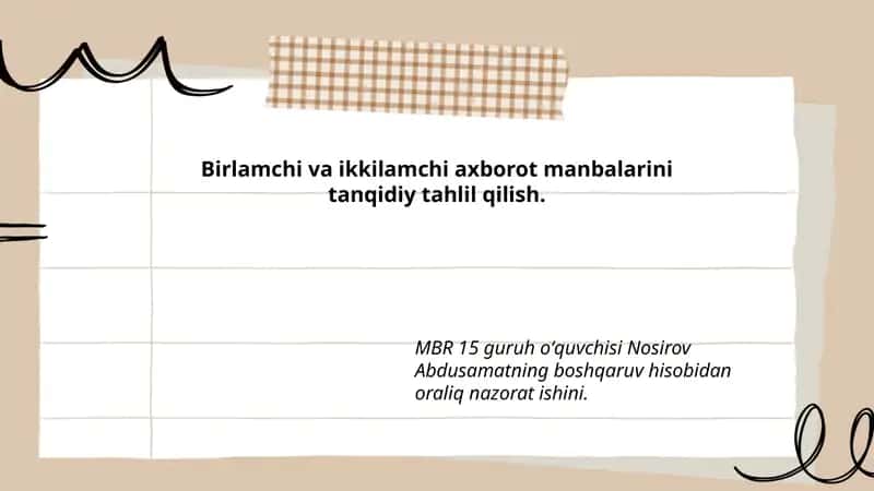 Boshqaruv hisobidan oraliq nazorat ishi 1