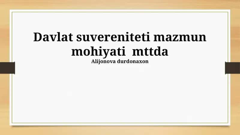 Davlat Suvereniteti 1
