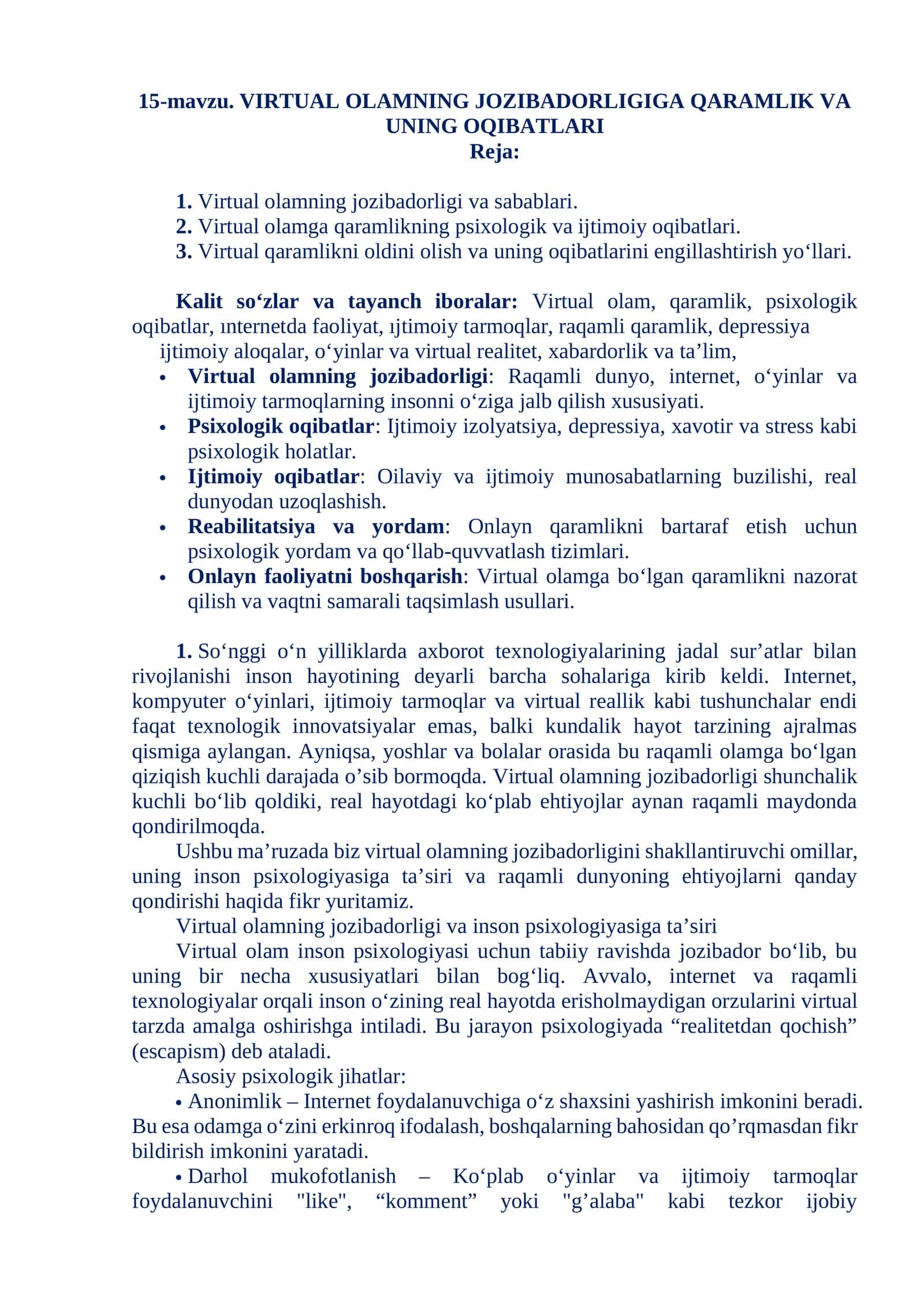 VIRTUAL OLAMNING JOZIBADORLIGIGA QARAMLIK VA UNING OQIBATLARI 1