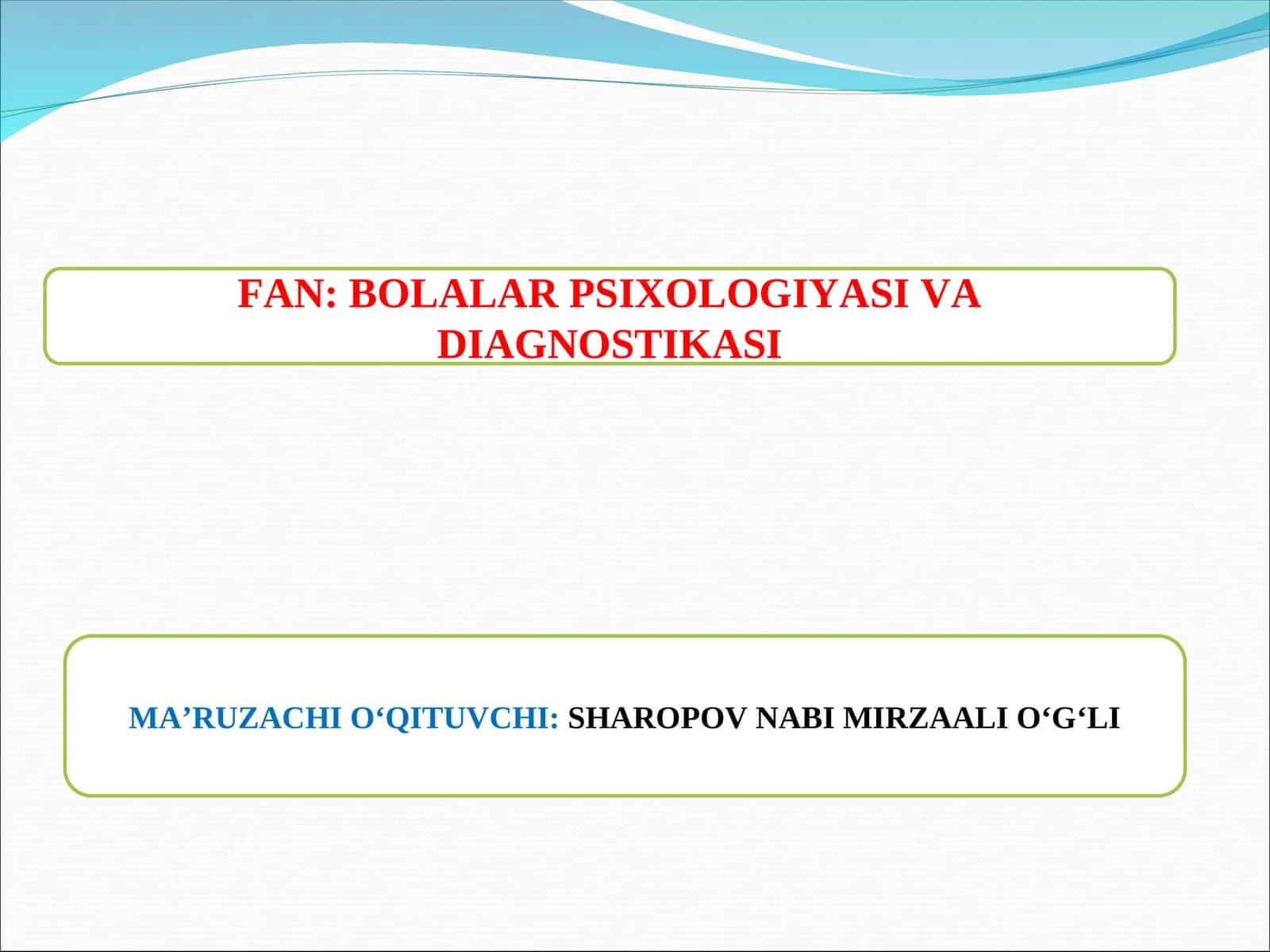 PSIXODIAGNOSTIKA METODLARI VA ULARGA QO‘YILADIGAN PSIXOMETRIK TALABLAR 1