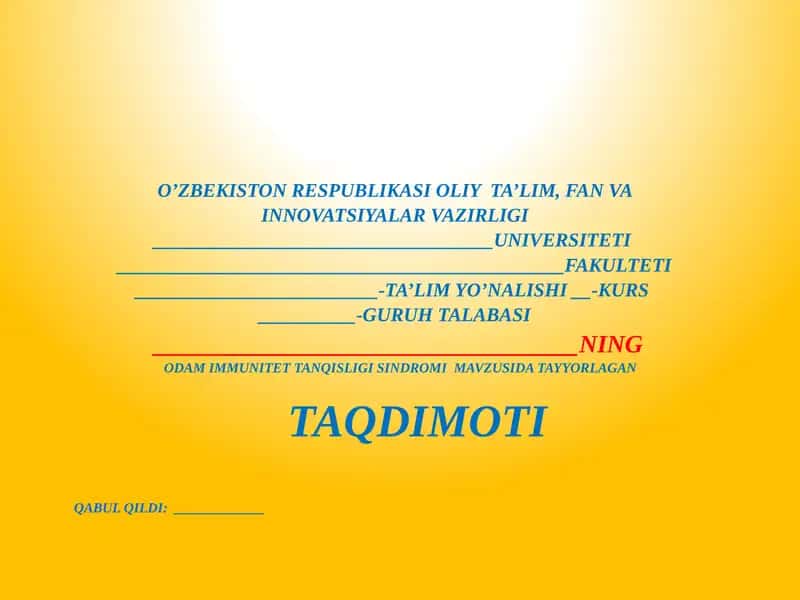 OITS Virus haqida taqdimot 1