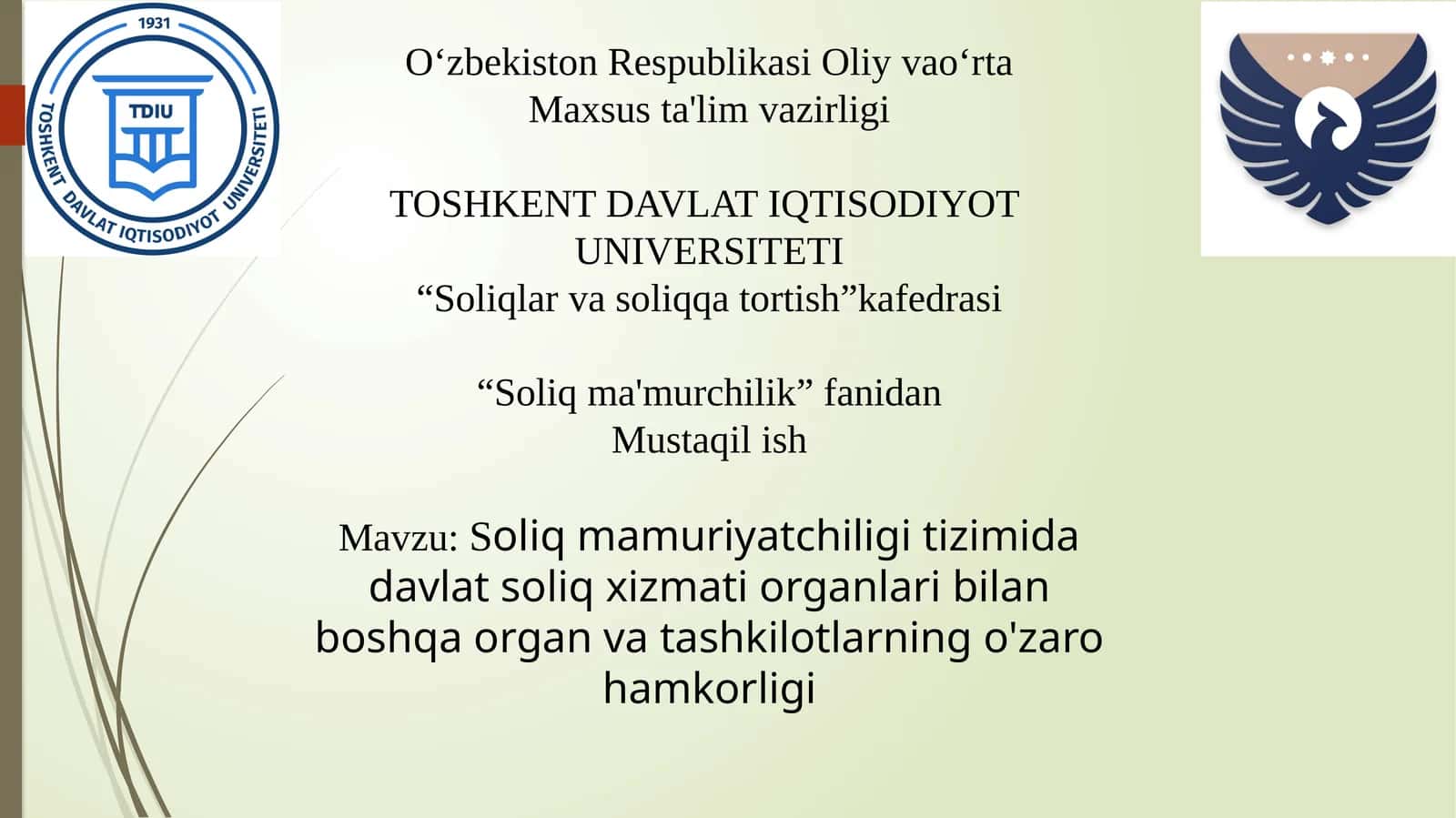 Soliqmamuriyatchiligitizimidadavlatsoliqxizmatiorganlaribilanboshqaorganvatashkilotlarningo'zarohamkorligi 1