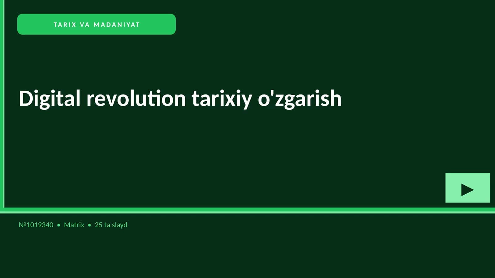 Digital revolution tarixiy o'zgarish 1