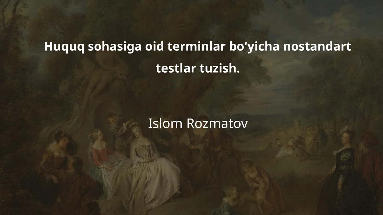 Huquq sohasiga oid terminlar bo'yicha nostandart testlar tuzish 1