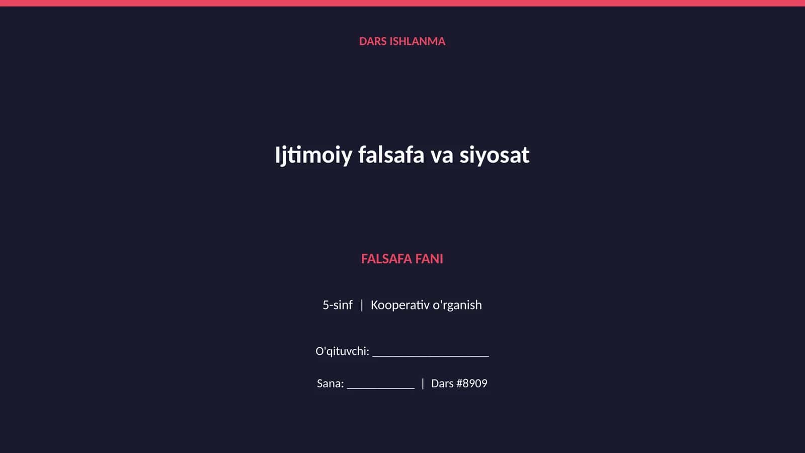 Ijtimoiy falsafa va siyosat 1