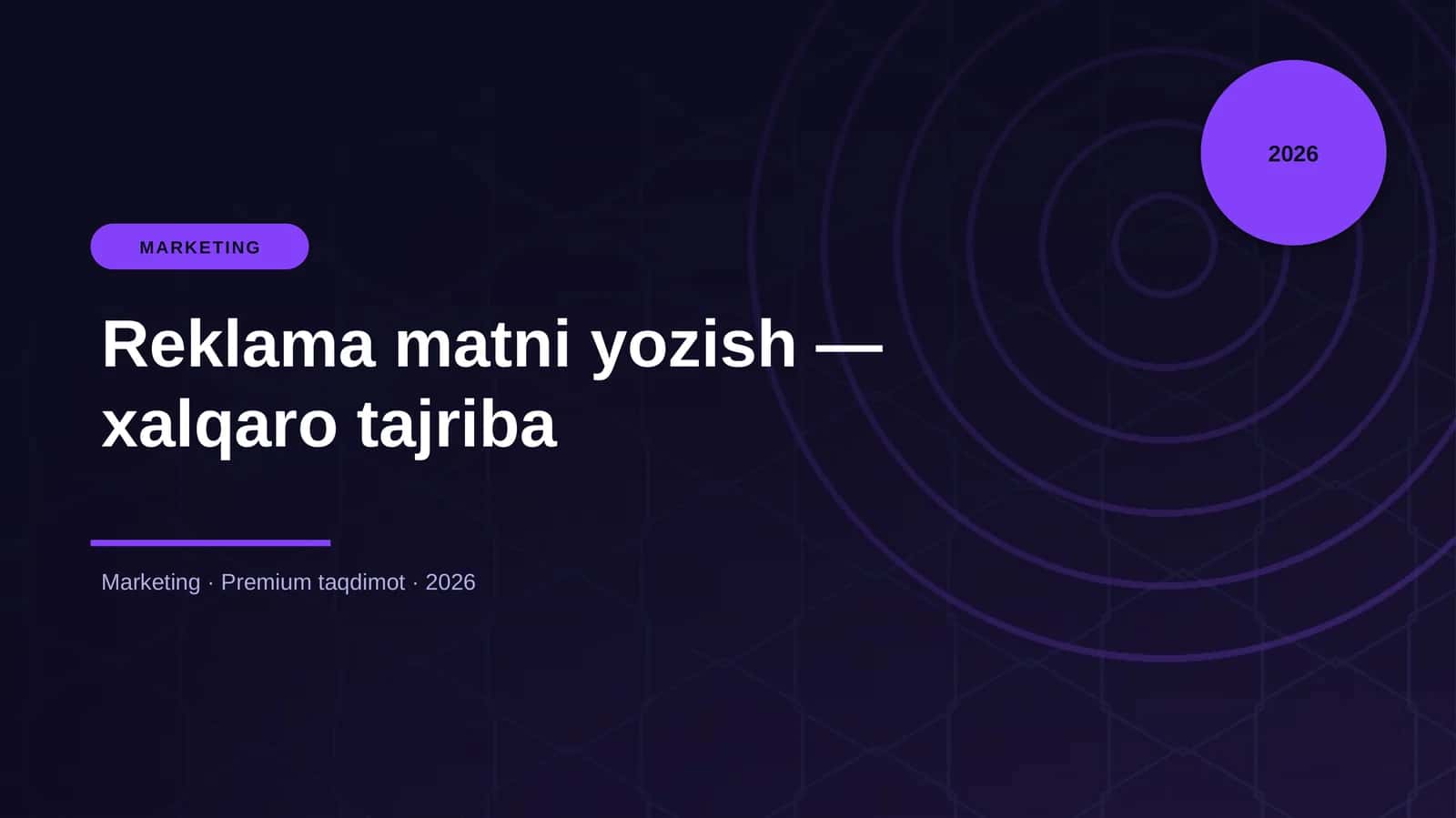 Reklama matni yozish — xalqaro tajriba 1