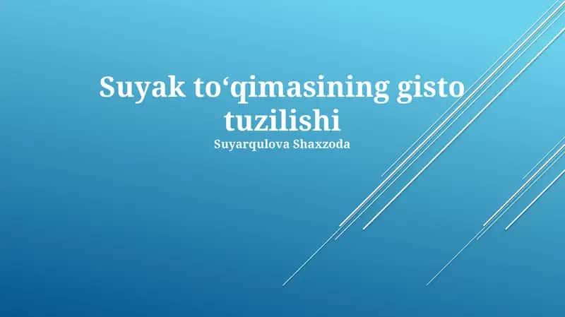 Suyak toʻqimasining gisto tuzilishi 1