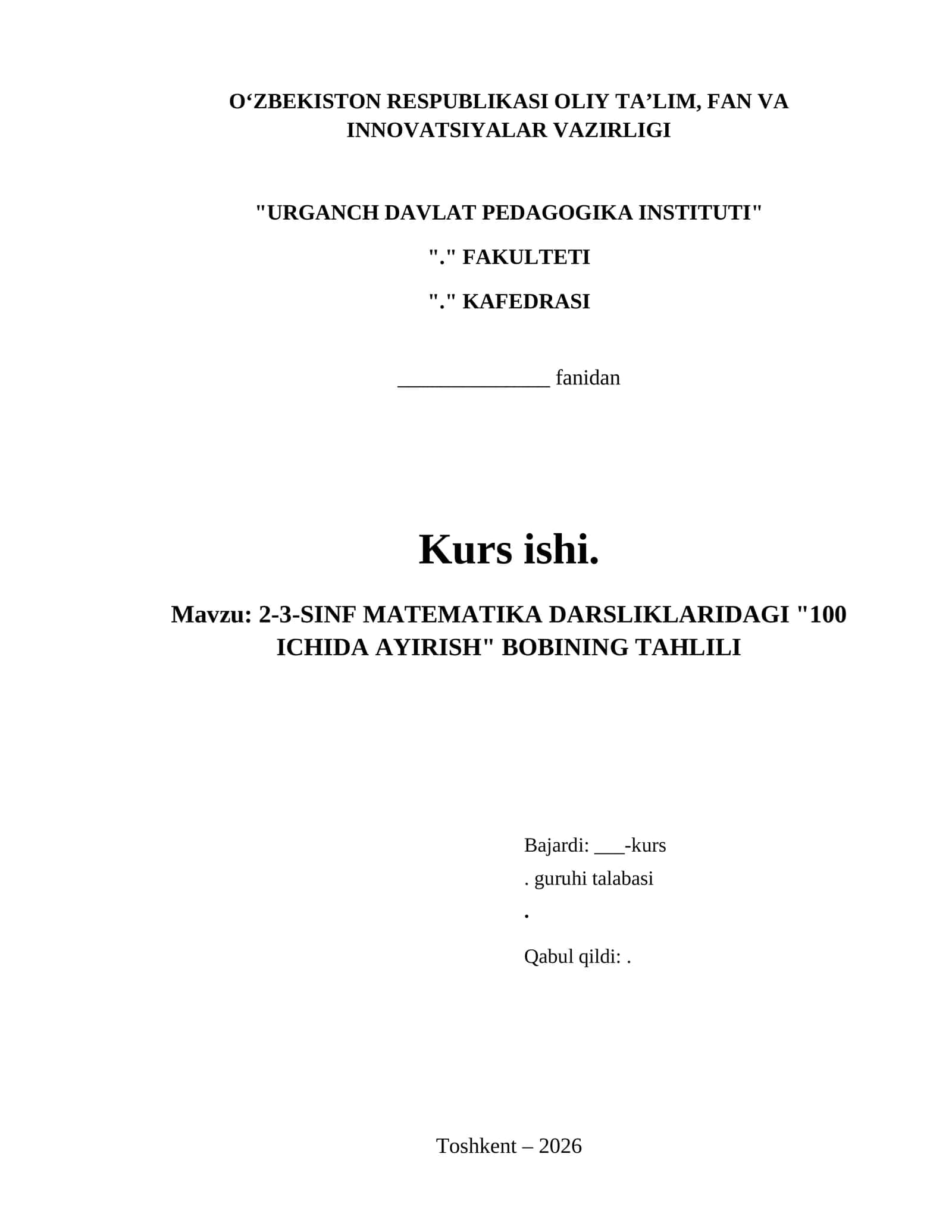 2-3-SINF MATEMATIKA DARSLIKLARIDAGI "100  ICHIDA AYIRISH" BOBINING TAHLILI 1