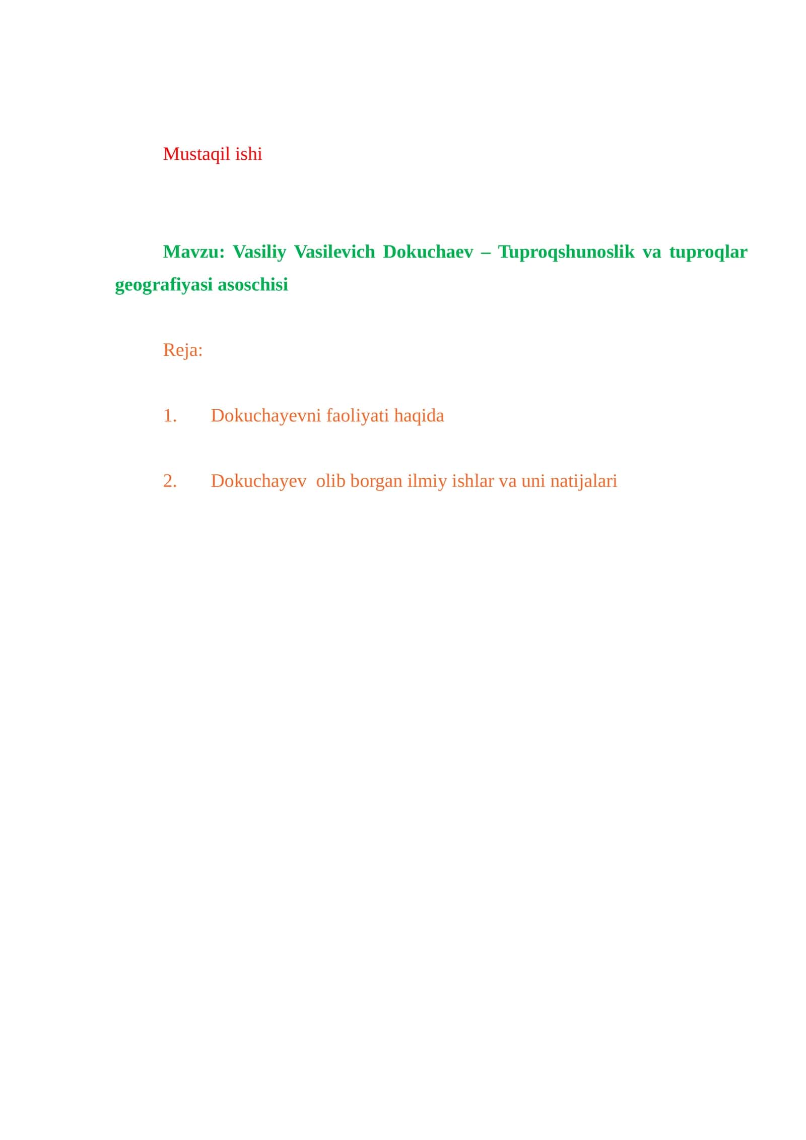 Vasiliy Vasilevich Dokuchaev – Tuproqshunoslik va tuproqlar geografiyasi asoschisi 1