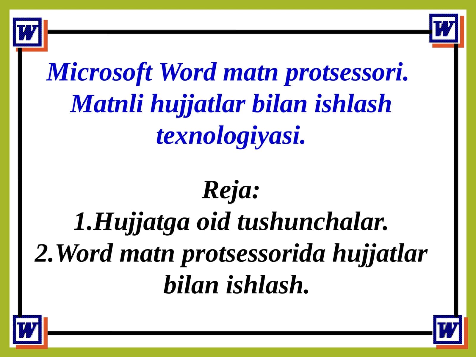 Microsoft Word matn protsessori 1