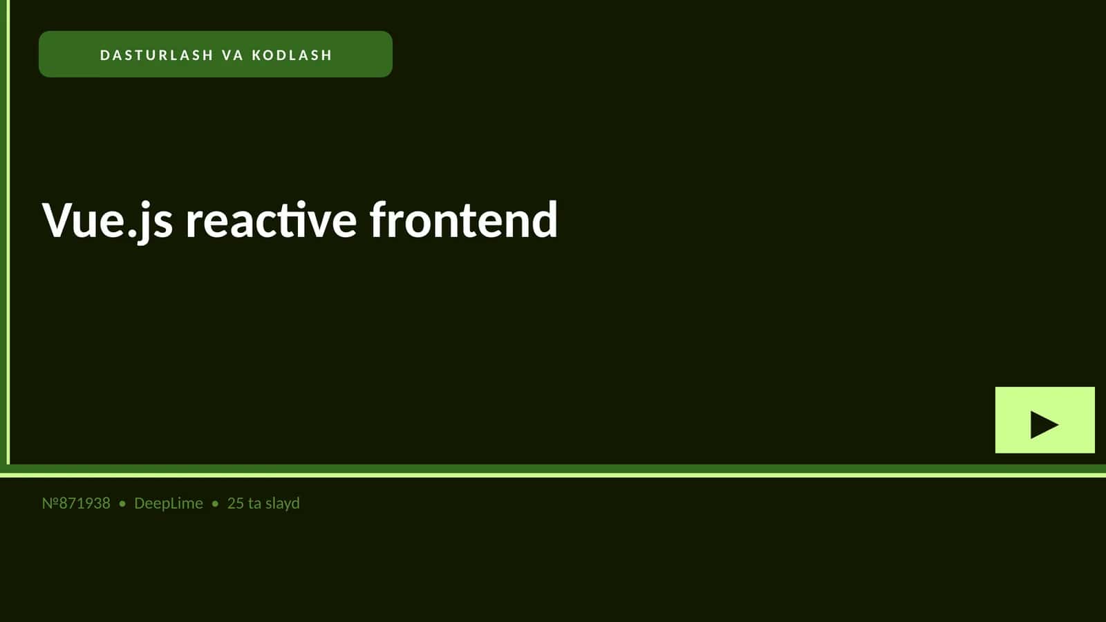 Vue.js reactive frontend 1