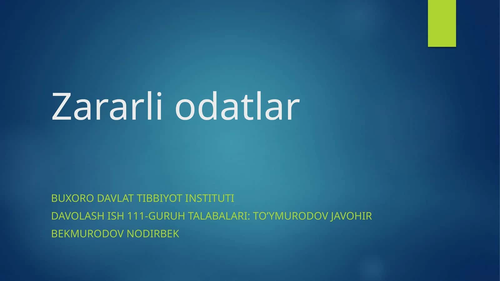 Zararli odatlar 1