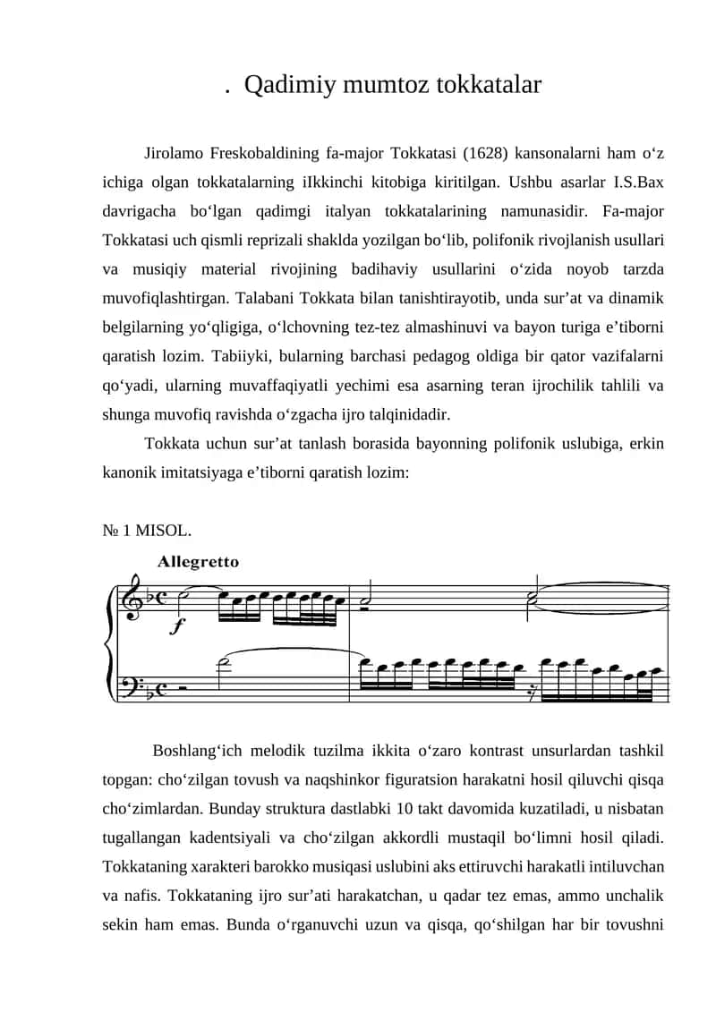 Fa-major Tokkatasi 1
