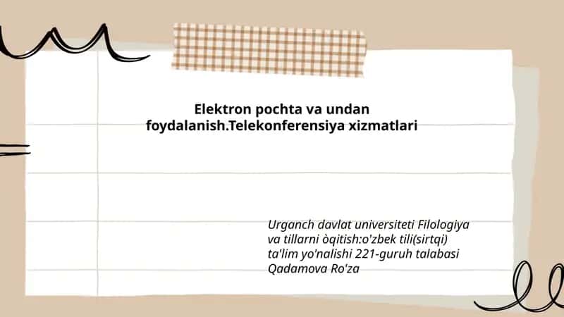 Urganch davlat universiteti Filologiya va tillarni òqitish 1
