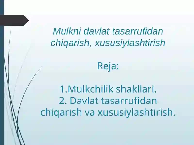 Mulkchilik shakllari 1