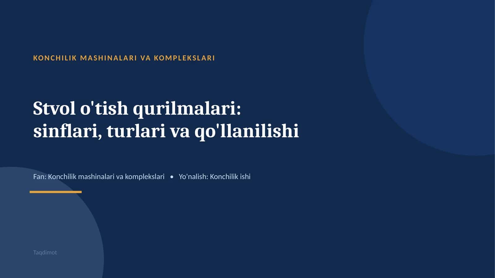 Konchilik mashinalari va komplekslari 1
