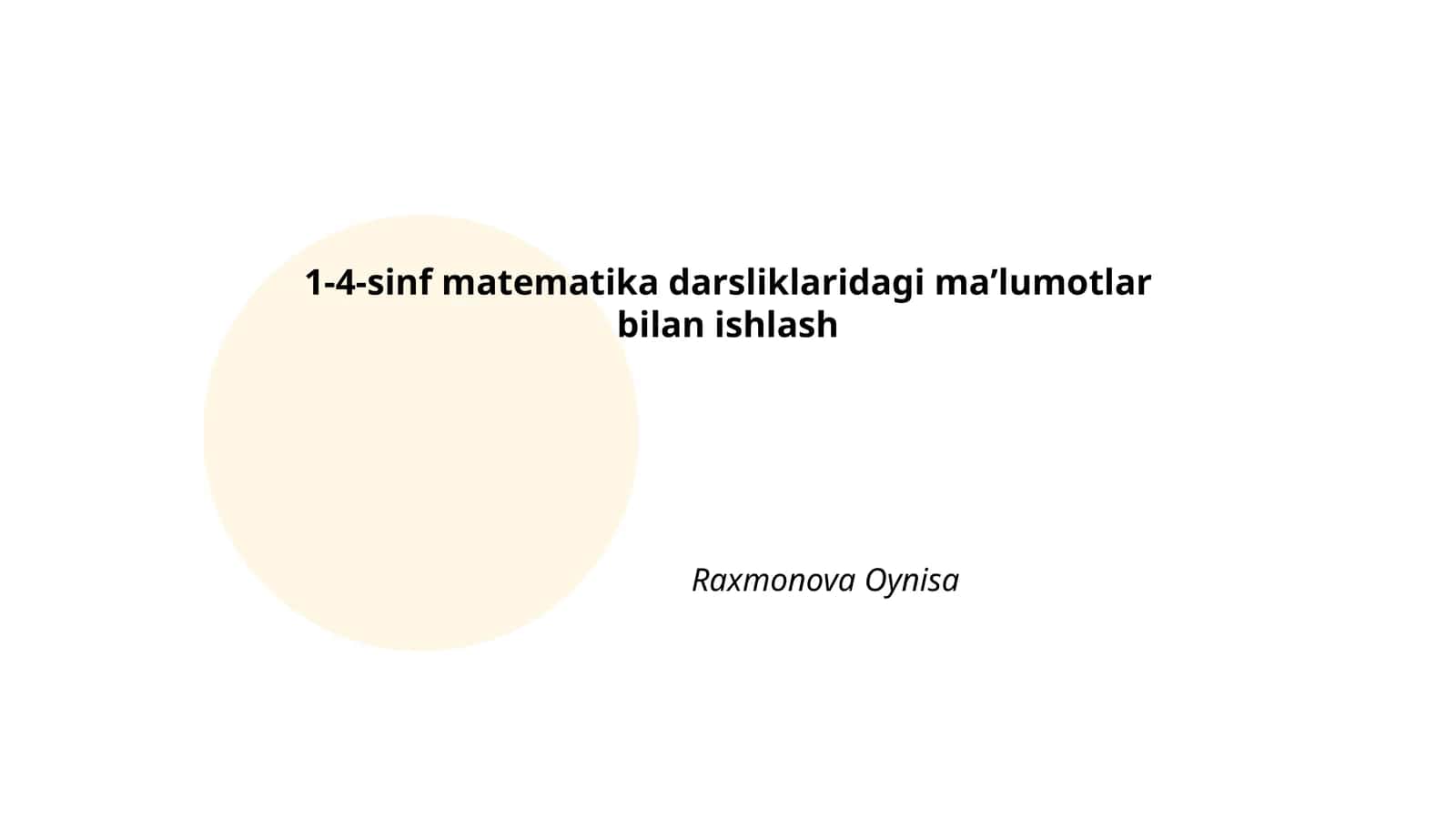 1-4-sinf matematika darsliklaridagi maʼlumotlar bilan ishlash 1