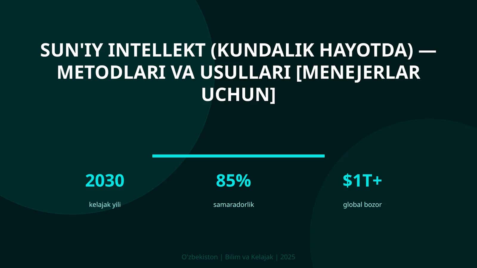 SUN'IY INTELLEKT (KUNDALIK HAYOTDA) — METODLARI VA USULLARI [MENEJERLAR UCHUN] 1