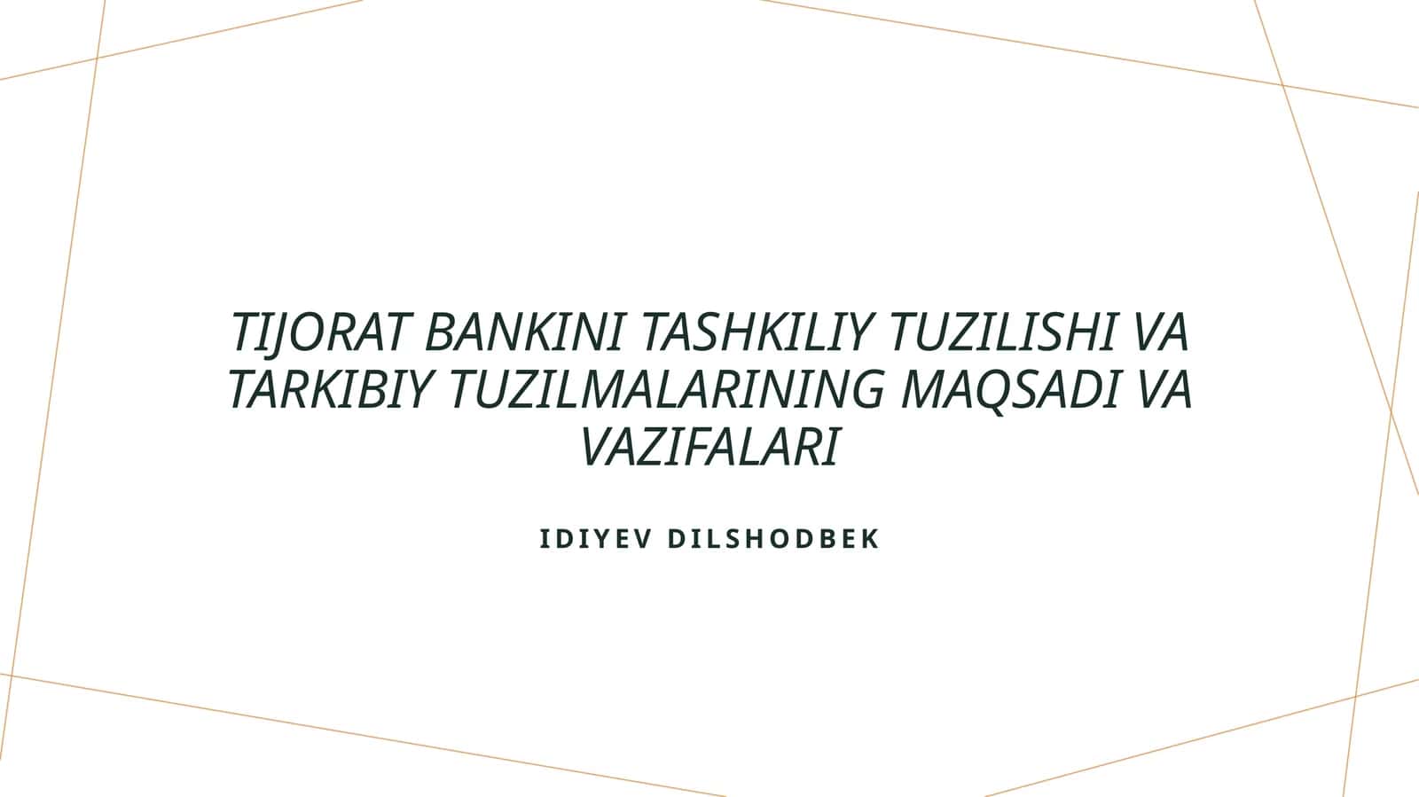 Tijorat banklarining tashkilot tuzilishi 1