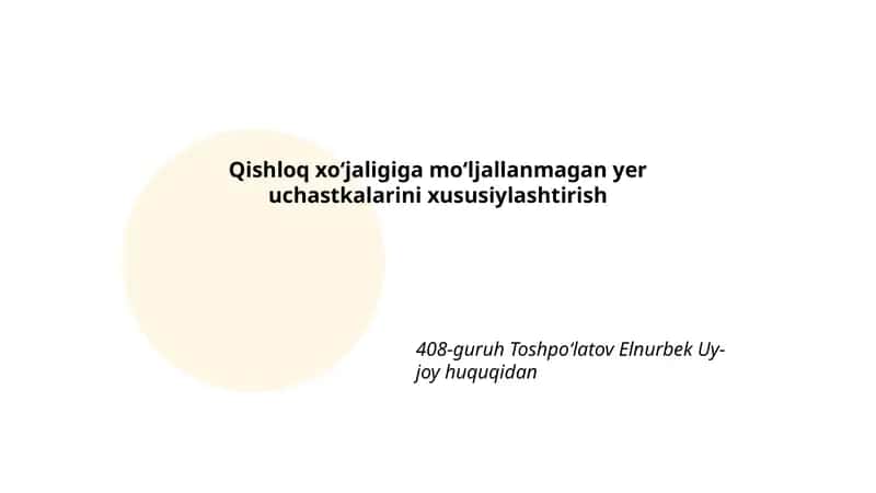 Yer islohotlari tarixi 1