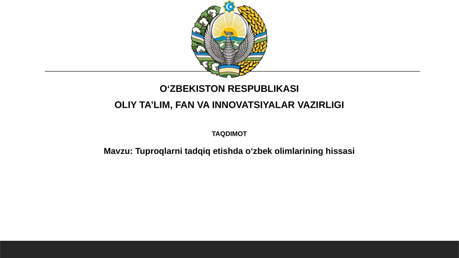 Tuproqlarni tadqiq etishda oʻzbek olimlarining hissasi 1