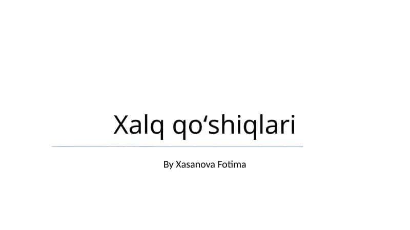 Xalq qo'shiqlari 1