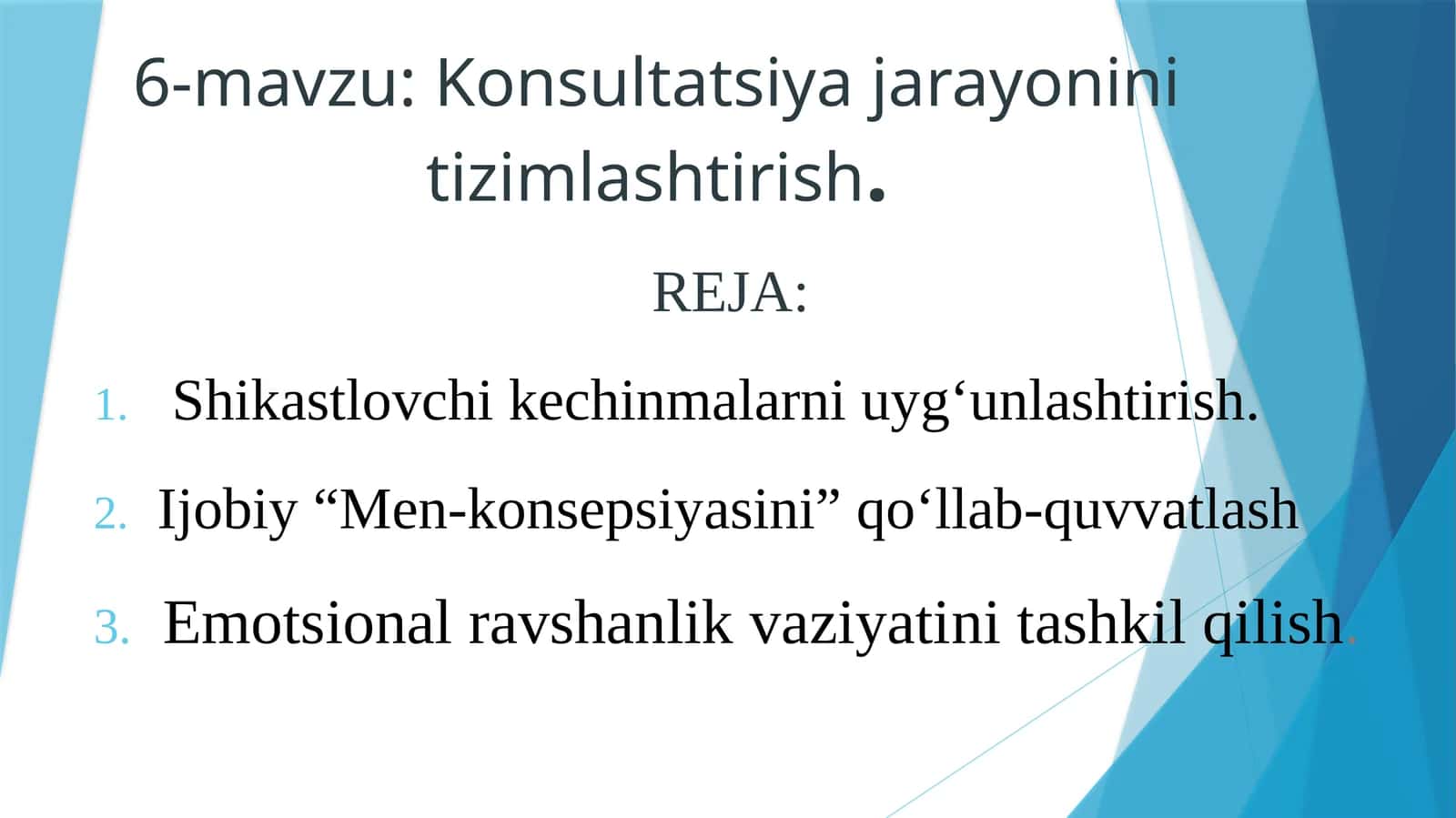 Konsultatsiya jarayonini tizimlashtirish 1