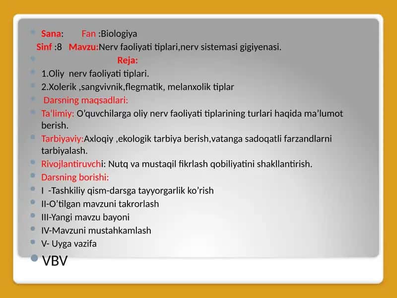 Nerv faoliyati tiplari 1